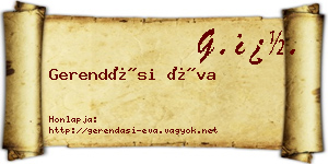 Gerendási Éva névjegykártya